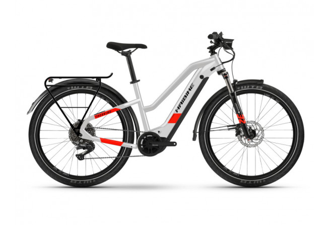 Haibike Trekking 7 i630Wh low stand.11-G  cool grey/red matte - 1